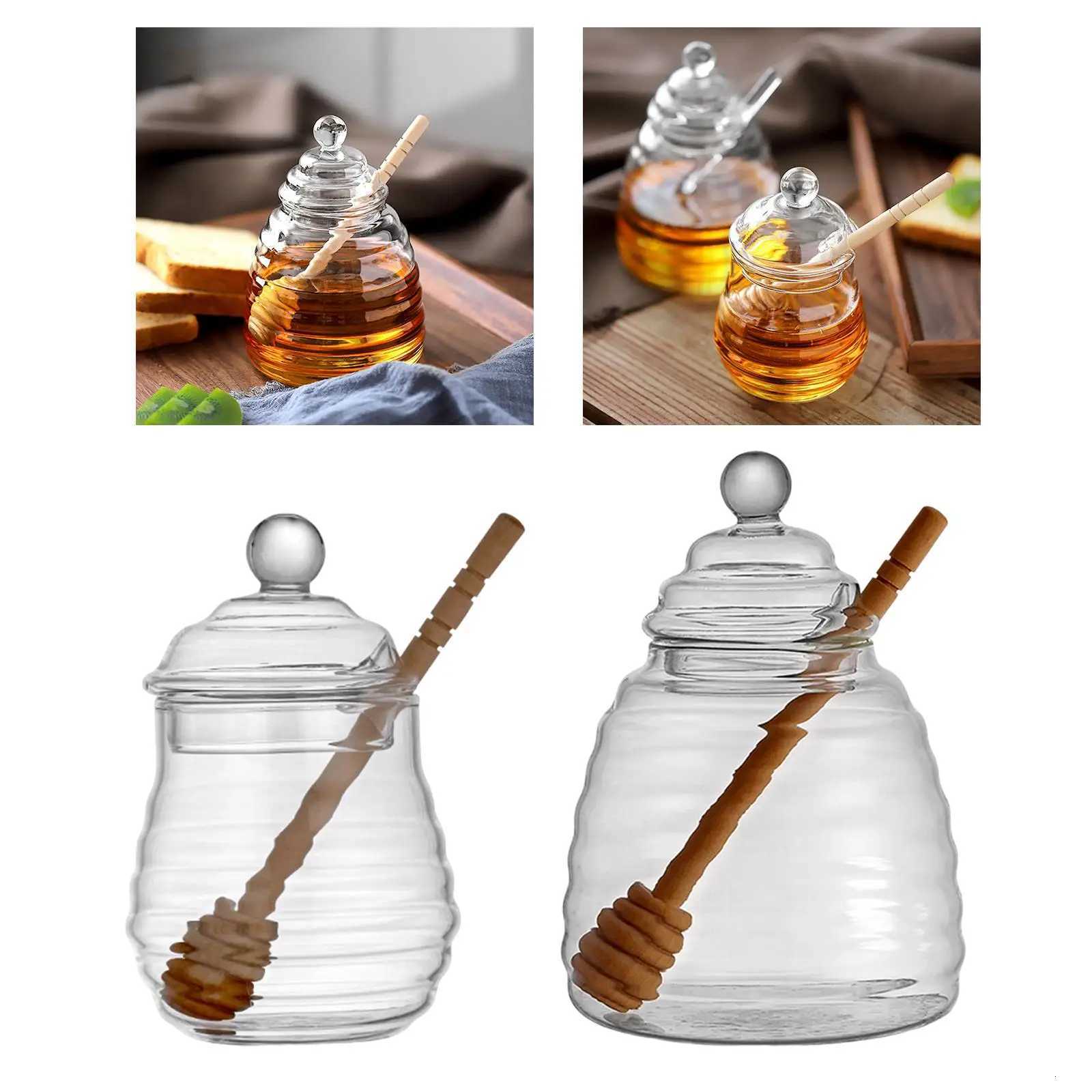 Honey Pot Honey Holder Glass Kitchen Tools Clear for Beverage Pickled food Y251126
