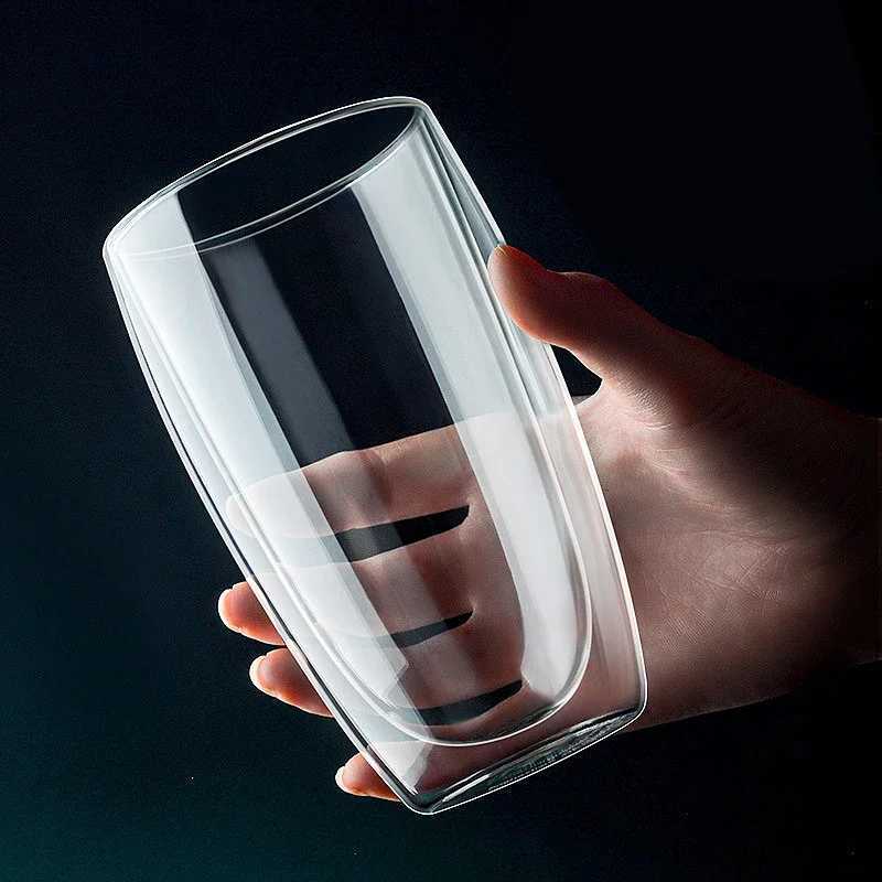 Transparent Glass Coffee Cup Milk Whiskey Tea Beer Double Creative Heat Resistant Cocktail Vodka Wine Mug Tumbler Drinkware Gift C2511260