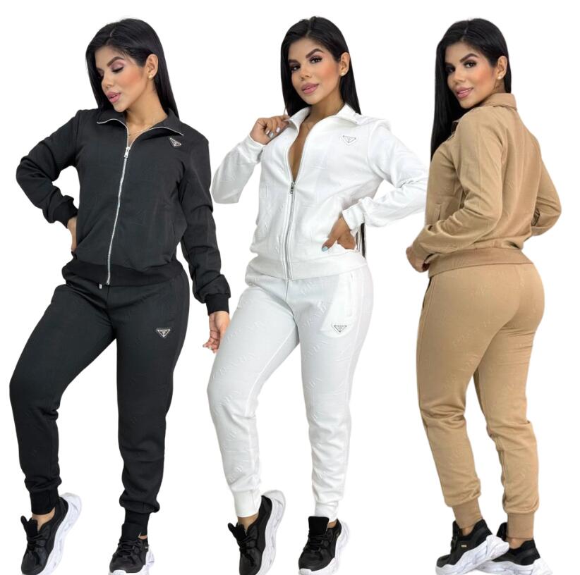 designer brand 2025 Jacquard Tracksuits Two Piece Sets Women Women Jacket Top and Pants Set Free Ship