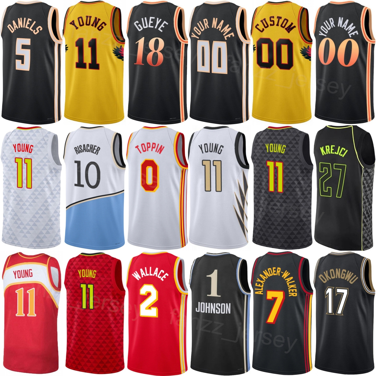 Printed Mens 2026 City Basketball Asa Newell Jersey 14 Child Women Keaton Wallace 2 Caleb Houstan 33 Jacob Toppin 0 Dyson Daniels 5 Luke Kennard 3 Mouhamed Gueye 18