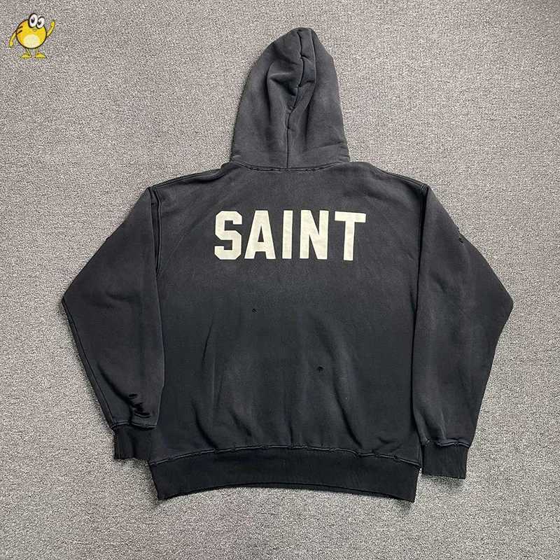 Fashion Heavy Fabric Oversize SAINT Print Hoodies Men Woman Winter Vintage Washed Damaged Best Quality Pullover Sweatshirts Hooded Y251125