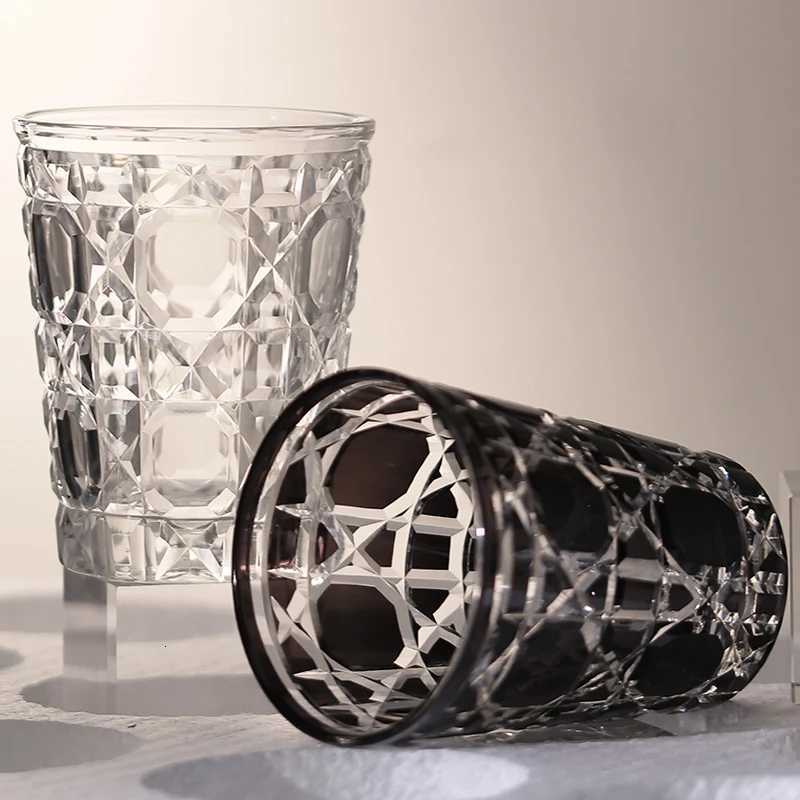 260 ml Hand Cut To Clear Multi-Colored Glass Cocktail Whiskey Tumbler 9 oz Highball Water Glass For Iced Cold Coffee Beverages C251126