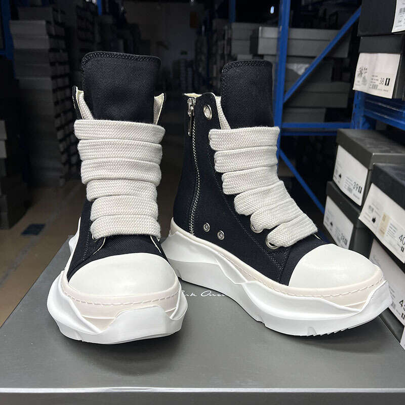 Classic high top trendy shoes for men, canvas thick soled, height increasing board shoes, women's fashion combination sole, RO, same style short 