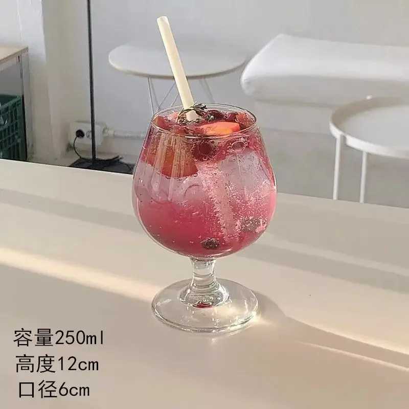 Ins Wind Thickened Bantam Red Wine Glass Transparent Glass Simple Bar Champagne Cold Drink Cup Juice Foreign Wine Cup C251126