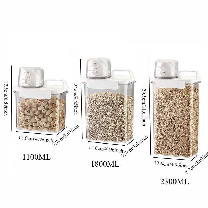 Airtight Food Storage Containers - Premium PP Plastic Canisters for Dry Goods Grains Kitchen Pantry Organization Sealed Jars Y251126