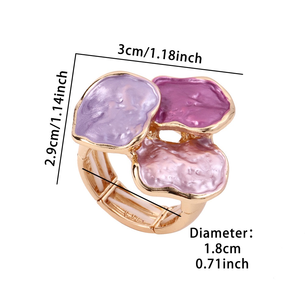 25 New Luxury Palace-style in Ring Colorful Enamel Adjustable Jewelry Rings Fashion Geometric Resin Rings for Women Party Holiday Gift gold designer l - view 8