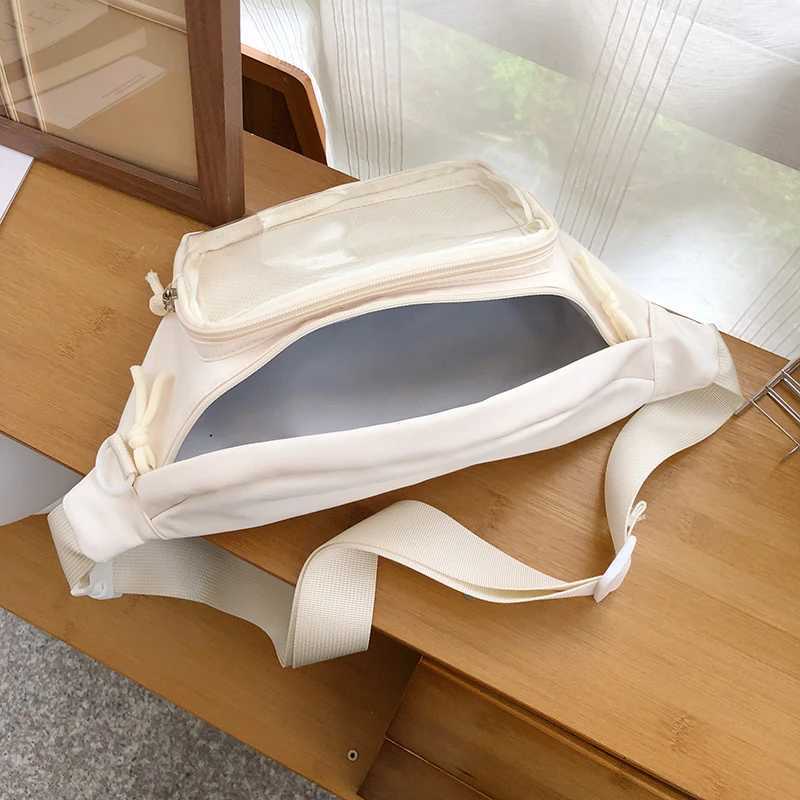 Ita Fanny Pack Waterproof Portable Fashion Clear Window Pins Ita Crossbody Bag Girls Soft Casual Designer Waist Bag Belt PouchT251126