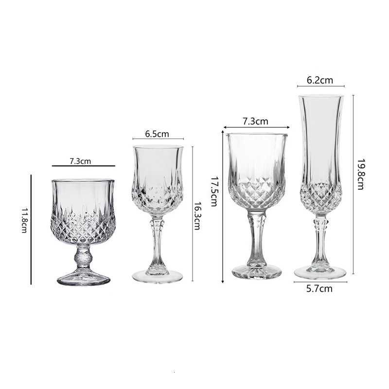 62oz/55oz/79oz/53oz Luxury Diamond Carved Red Wine Glass Transparent Cocktail Glass Premium Champagne Glass Bar Glassware C251126