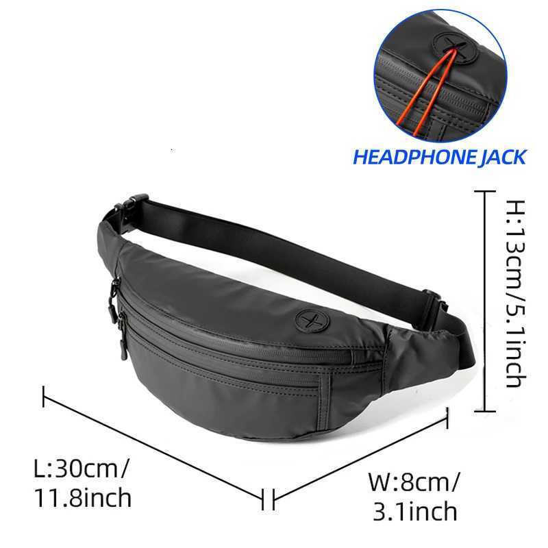 Men Waterproof Simple Leisure Outdoor Travel Fanny Pack Adjustable shoulder Crossbody Waist Bag Man Walk Cycling Sports Belt BagT251126