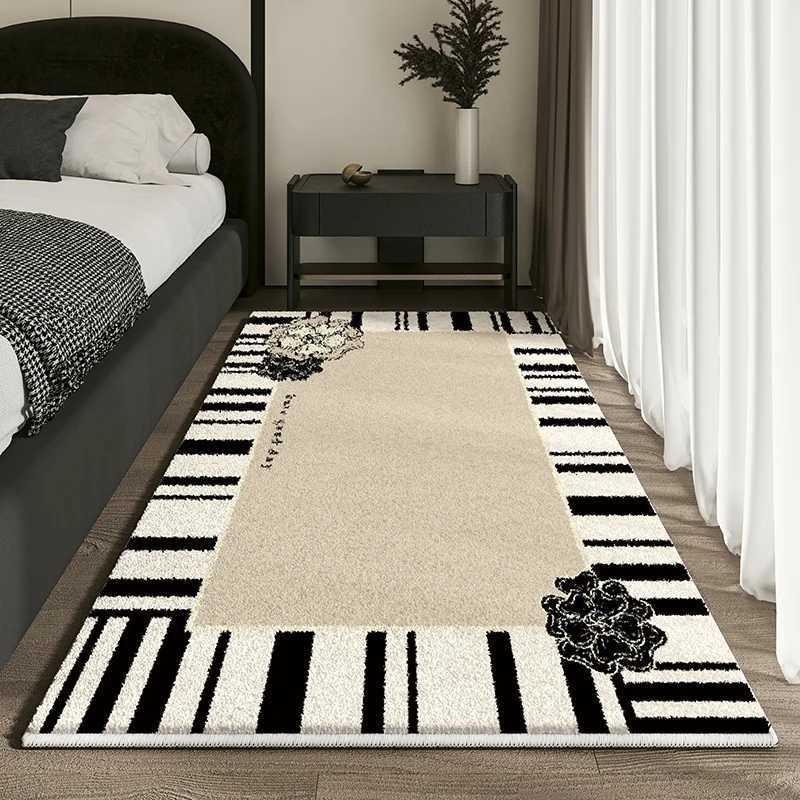VIKAMA French Short Plush Bedside Rug Light Luxury High Sense of Waterproof Floor Cushion Bedro Living Ro Carpet He Decor luxury designer H251126 - view 3