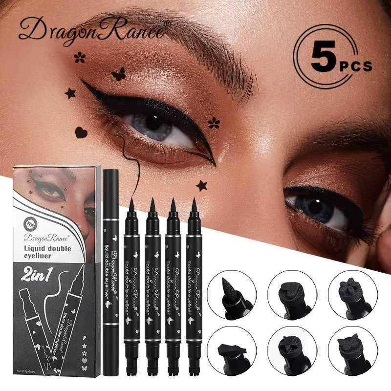Dragon Ranee 5pcs Double-Ended Star Stamp Eyeliner Love Plum Lazy Stamp Waterproof Long Lasting Colorful Eyeliner SetT251126
