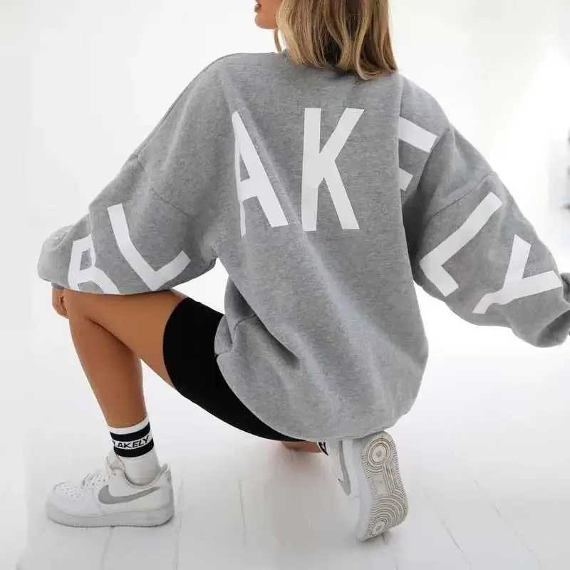 Y2K American Harajuku Clothing Thickened Fashion Letter Printing Pullover Sweatshirt Womens New Style Long Sleeve Sweatshirt J251136