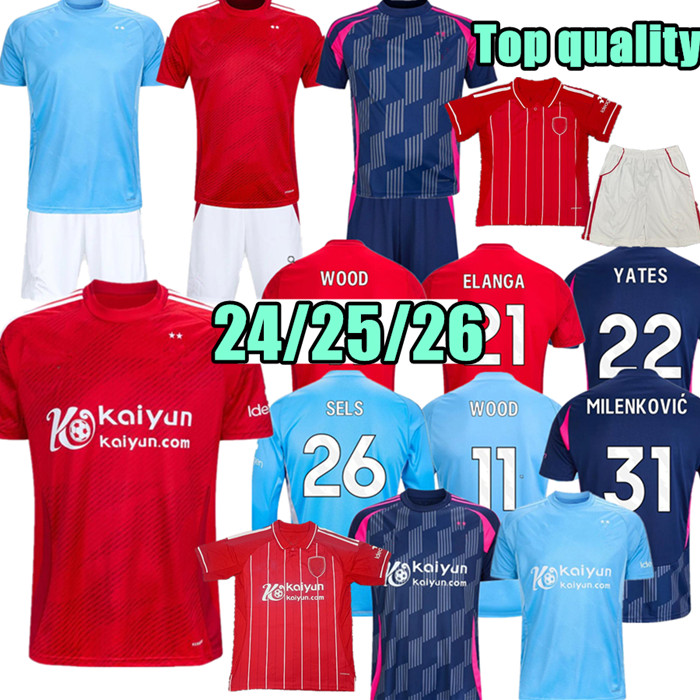 2026 Nottinghams Soccer Jersey YATES WOOD GIBBS-WHITE WILLIAMS 24/25/26 Men Forest AINA JOTA Ward-Prowse Football Shirt Adult kids set Maillots Top qual
