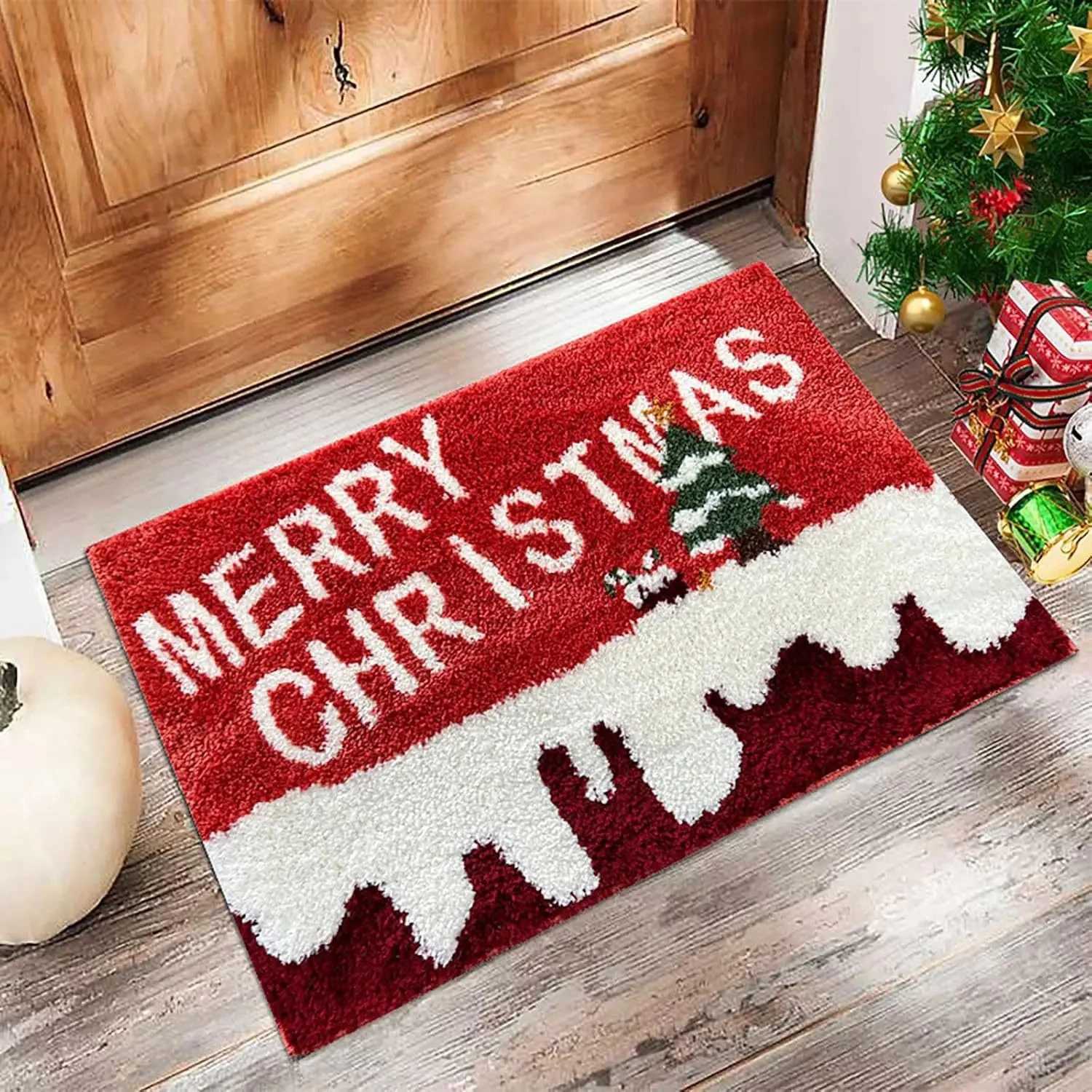 Christmas Carpet Merry Christmas Mat Festival Santa Claus Outdoor Decorations Christmas Living Room Decorations New Year 2026M251126