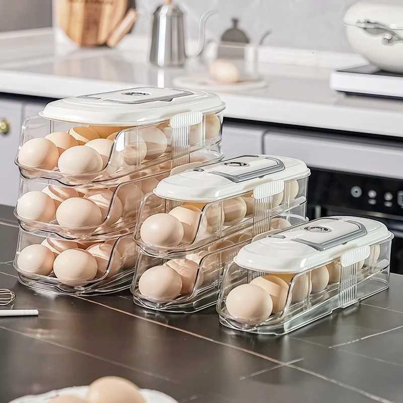 Home Refrigerator Automatic Rolling Egg Storage Tray Side Door Storage Container Food-Grade Rolling Egg Rack Y251126