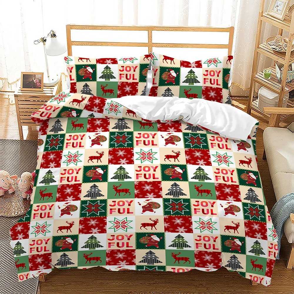 Christmas Christmas Duvet Cover Cartoon Merry Chirstmas Double Christmas Element Theme Celebrate Christmas for Friend Holiday Gifts Queen Y251126