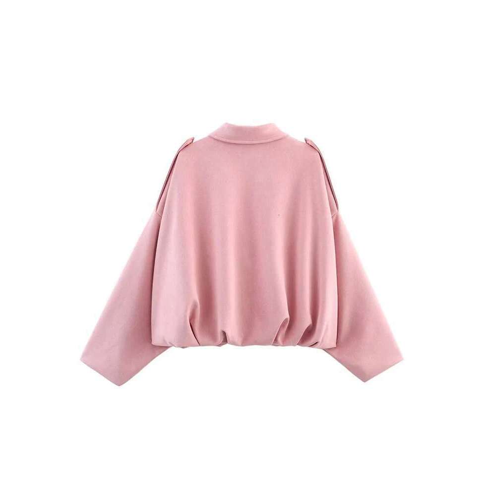 TFMLN Women Suede Jacket Spring New Fashion Long Sleeve Zipper Oversize Solid Bomber Coat Chic Lady 2025 Streetwear