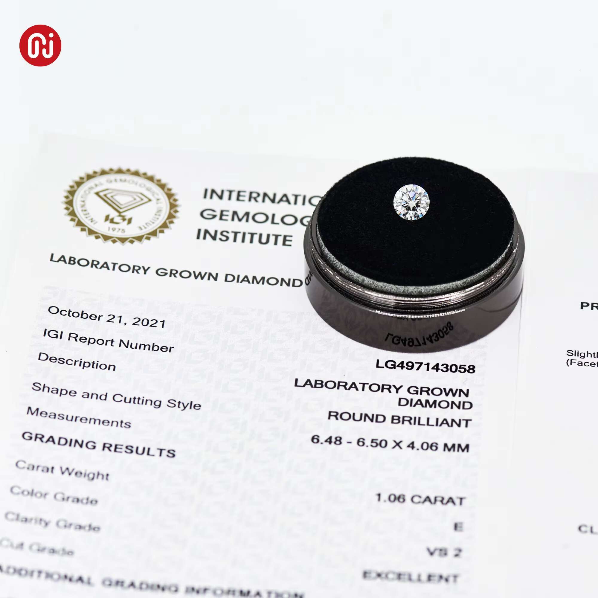 GIGAJEWE Lab Grown Diamond CVD HPHT D-H Color Round and Fancy Cut 1ct-6ct VVS VS with IGI Certificate for Jewelry Making