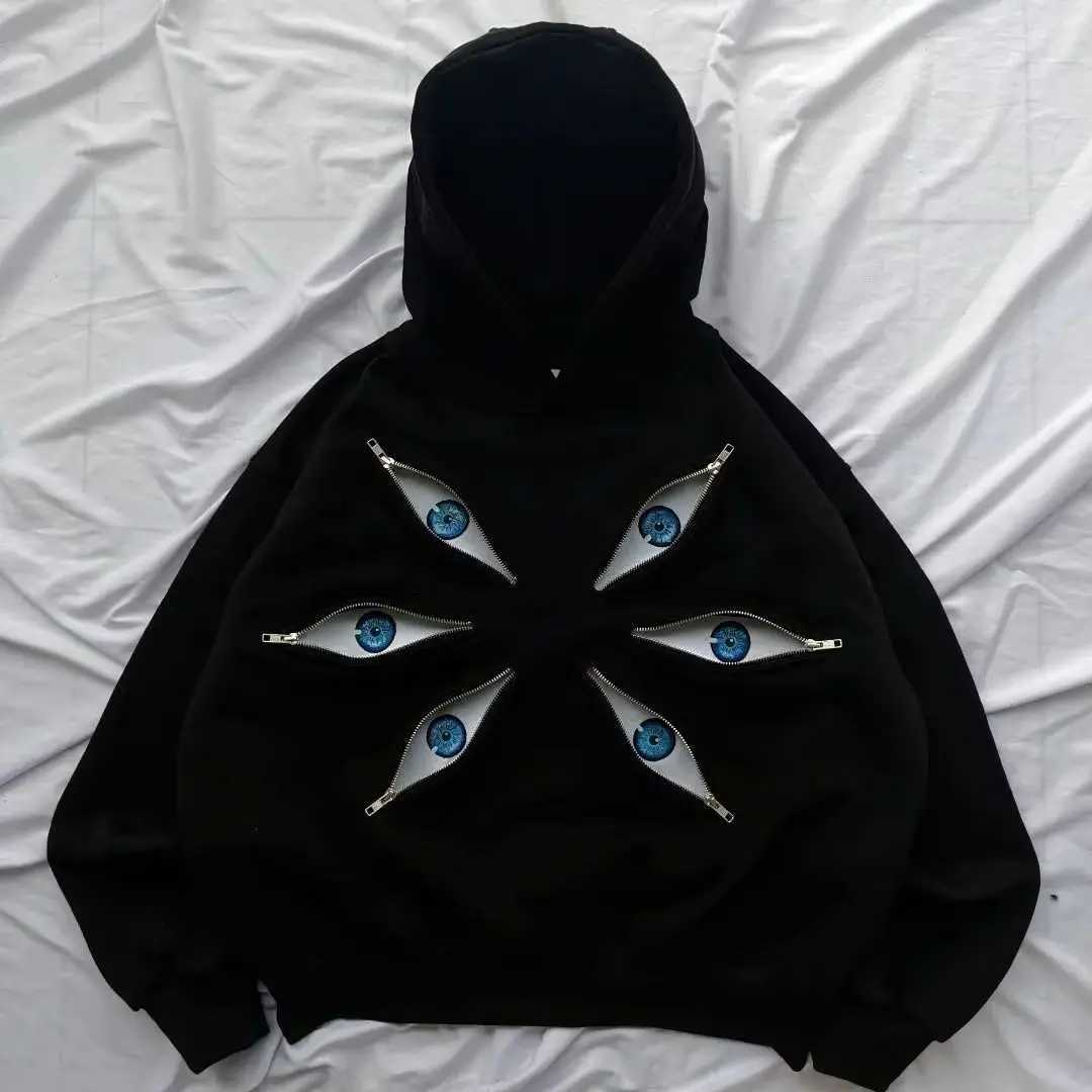 American Six Eye Kokushibo Graphic Oversized Hoodies Gothic Casual Hoodie Sweatshirts Streetwear Harajuku Y2k Men Women Clothing J251136