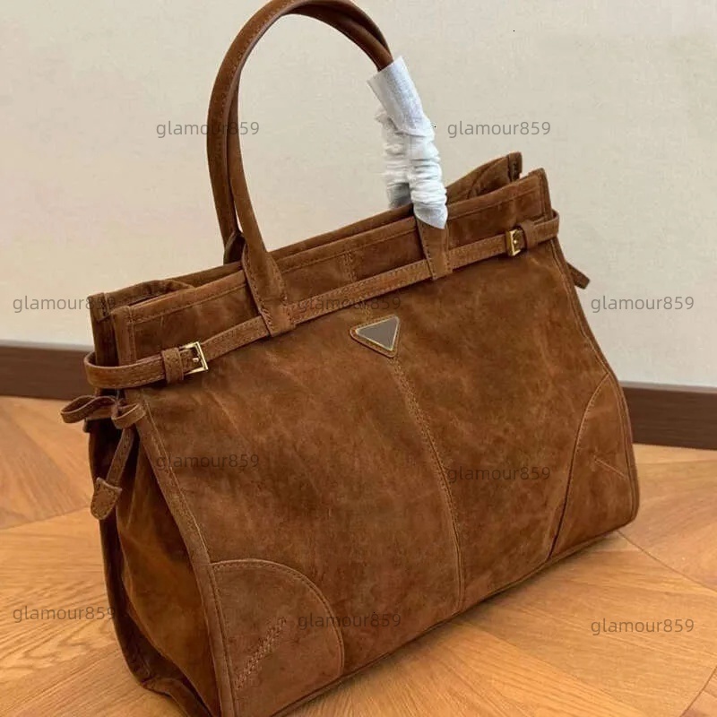 Suede Brown Shoulder Bag Womens Designer Totes Soft Lux Leather Handbag Casual Mens New Tote