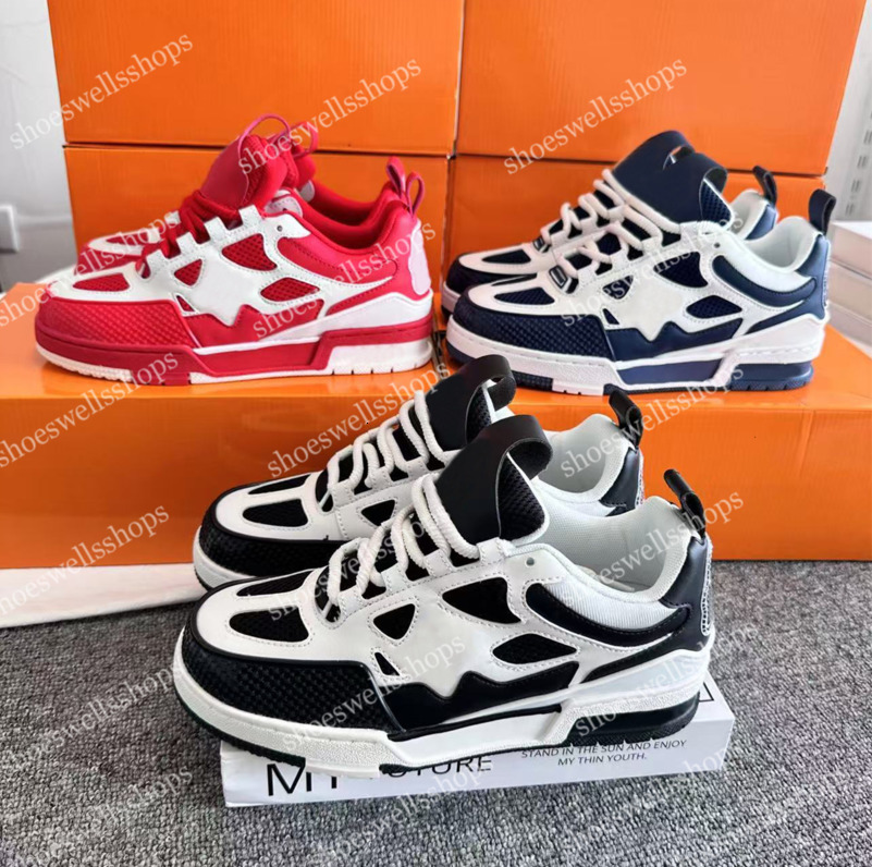 designer skate shoes lvities shoes Leather board shoes Embossed Sneakers trainers floor Women Men Mesh Sneaker Platform Virgil Maxi Casual black Runner Trainer 99