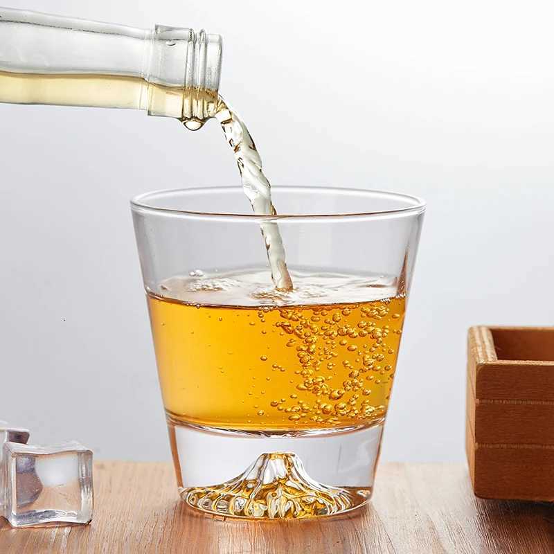 1PC Transparent Snow Mountain Cup Japanese Mount Fuji Whisky Glass Cup Breakfast Milk Drink Beer Wine Fruit Juice Cups Gift C251126