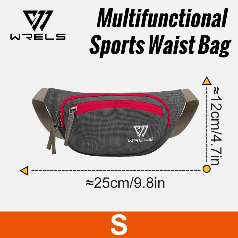 WRELS Running Waist Belt Bag Sport Multifunctional Ultralight Bounce Free Running Waist Pack Waterproof Fitness Mobile Phone BagT251126