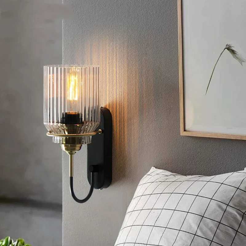 American Style Vintage LED Bathroom Mirror Light Waterproof Glass Lampshade Bedroom Stair Bedside Retro Wall Lamp Sconce M251126