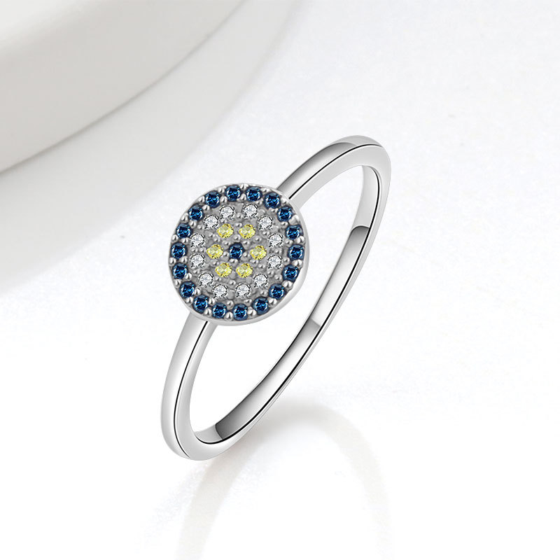 Lucky Blue Turkish Evil Eye Open Rings For Women Gold Color Colorful Enamel Heart Zircon Eye Finger Ring Vintage Gothic Jewelry High quality gold desi - view 6