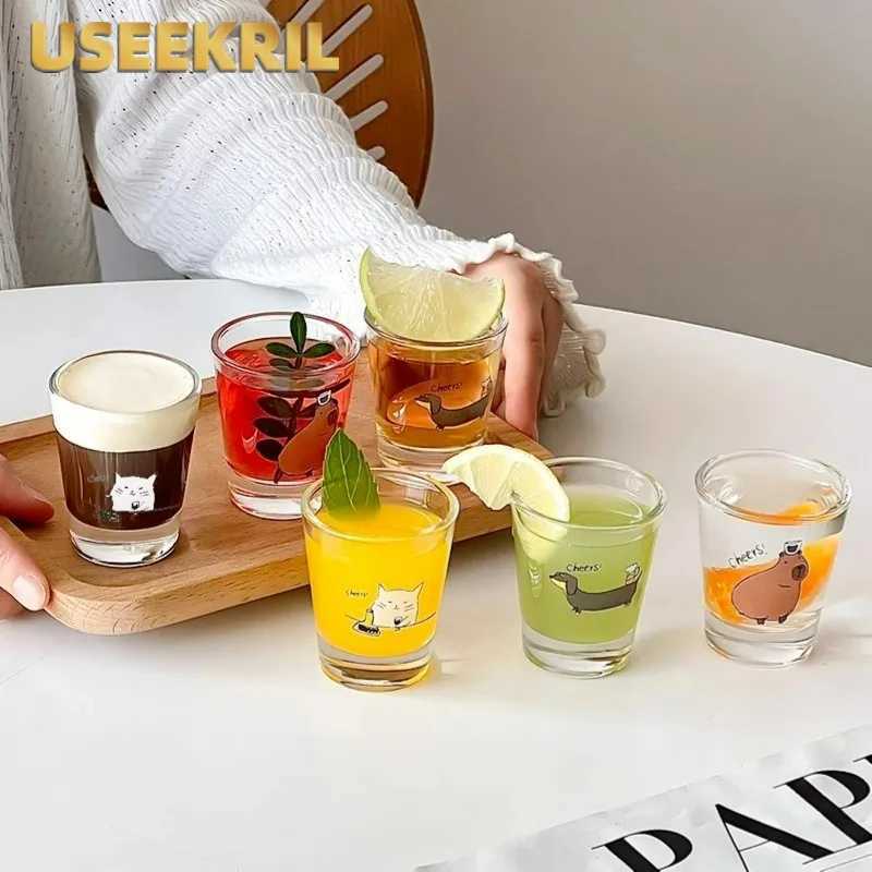 Korean style Cute Shot Glass Cups Creative Small Wine Glasses CupsSoju Liquor Cup Set Ideal for Whiskey Tequila and Liquor C251126