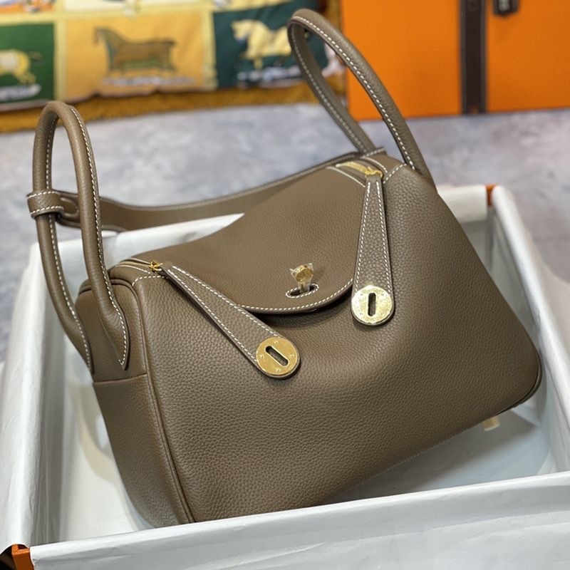 Lindi Bag Genuine Leather Hand-held Bucket New Single Shoulder Womens Versatile Crossbody for Spring and Summer