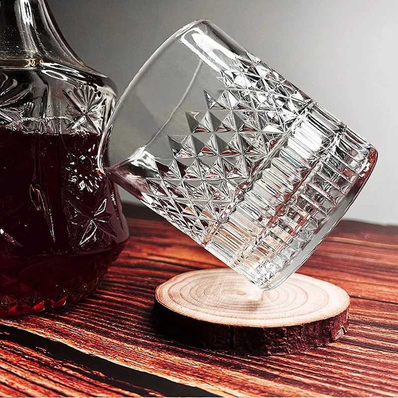 1PCS Whiskey Glass Old Fashioned Rocks Glasses Tumblers Glassware for Cocktail Scotch Bourbon Gin Voldka Brandy C251126