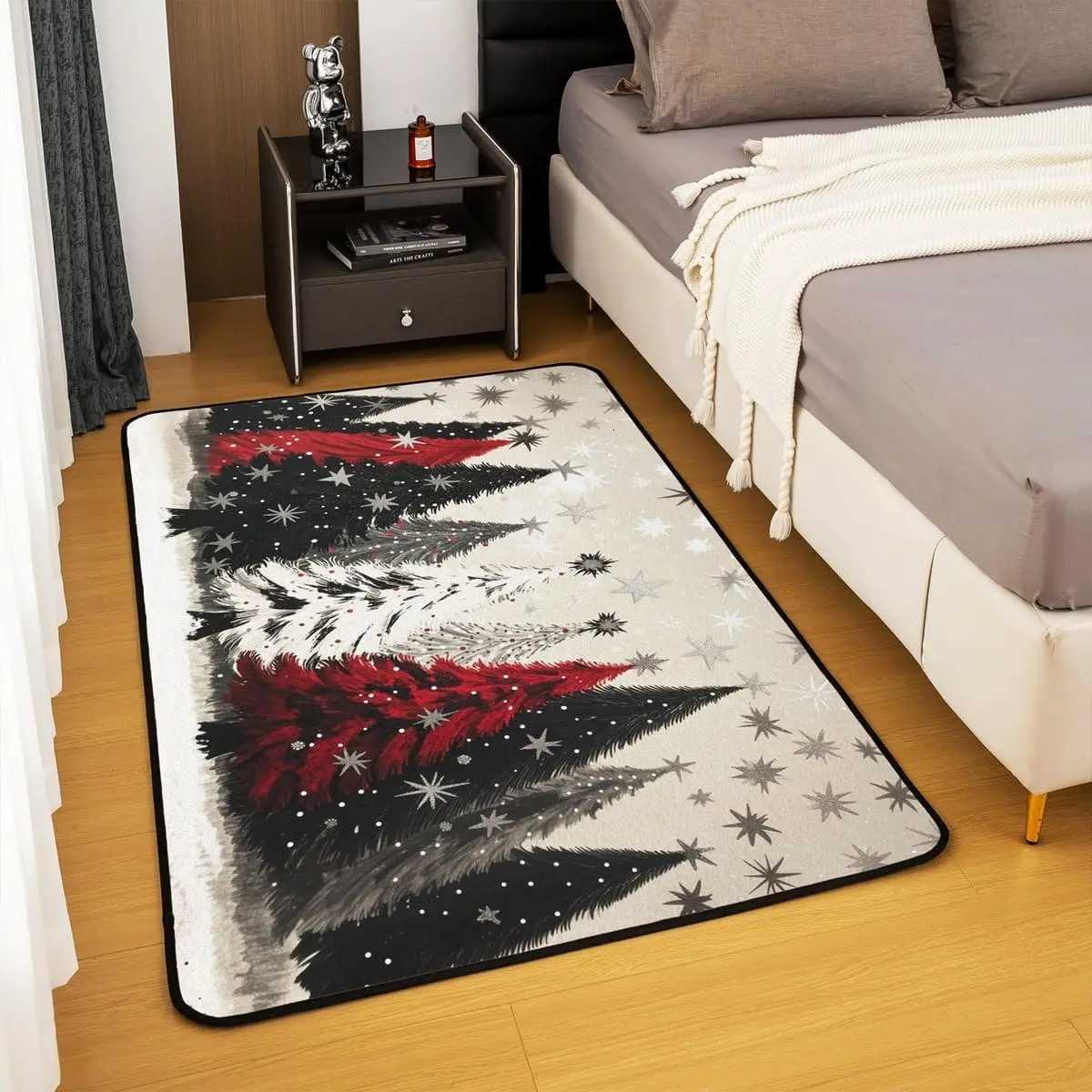 Christmas Tree Area Rug for Kids Merry Xmas Living Room Rugs Rustic Farmhouse Decorative Carpet Girls Boys Teens Adult BedroomM251126