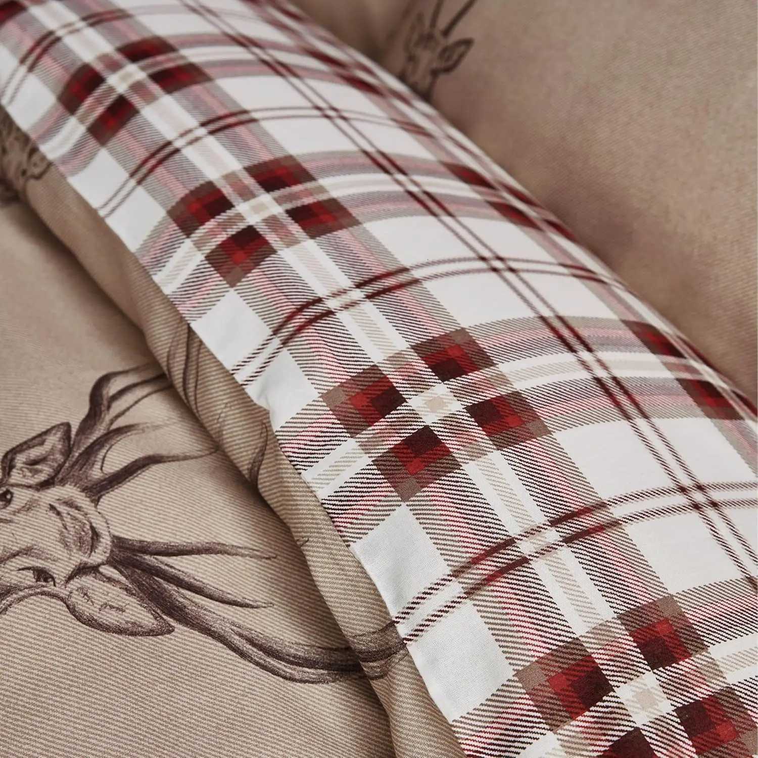 Christmas Check Reversible King Duvet Cover Set with Pillowcases Reindeer Plaid Double-sided Printing 100 PolyesterQueen King Size Y251126