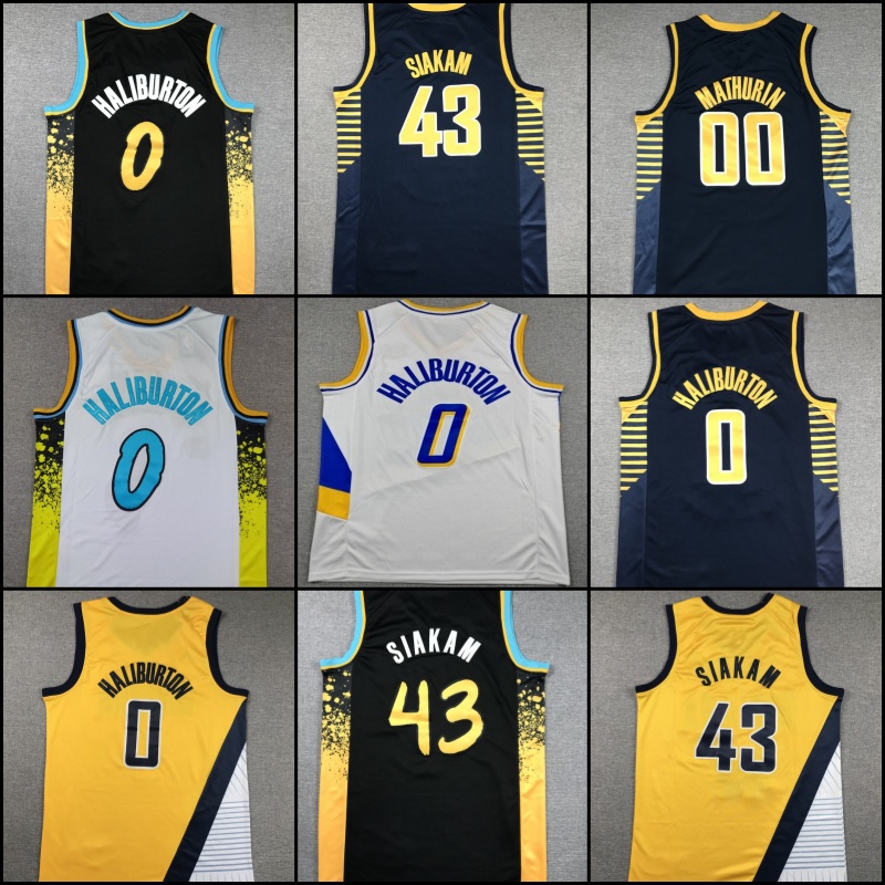 0 Tyrese Haliburton Basketball Jersey 43 Pascal Siakam 00 Bennedict Mathurin men YOUTH