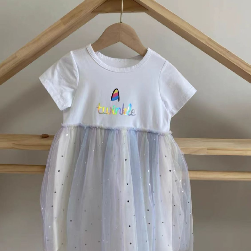 DISNEY Kids designer clothes baby girl dress Princess Skirt A-line Skirt Birthday Party Dress summer children's baby thin gauze dress unicorn rai