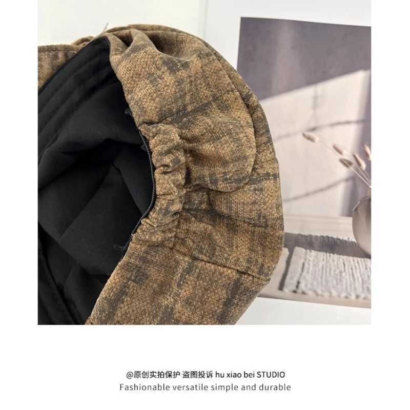 Japanese Mixed-color Literary and Artistic Plaid Beret Women Spring and Autumn Large Version Octagonal British Newsboy Cap J251125