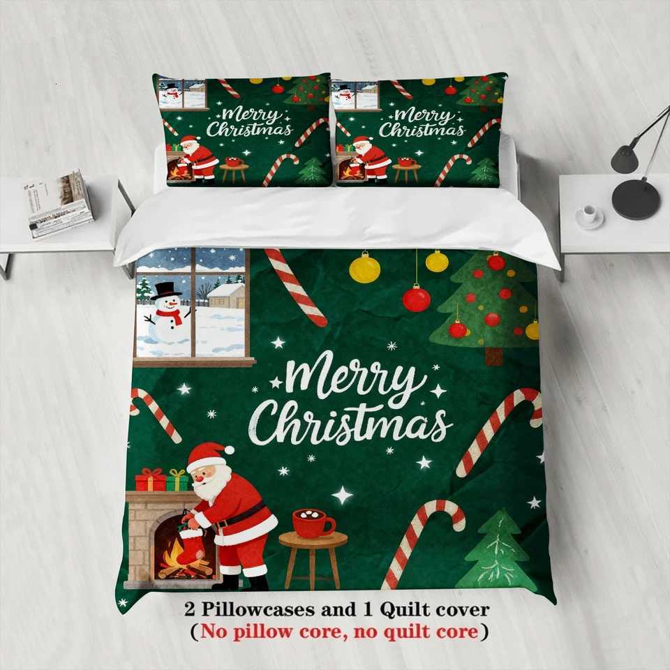 Christmas 2026 Christmas Bedding Set Christmas Duvet Cover Set Single Twin Queen King Size No Filling Birthday Christmas Gift For Kids Y251126