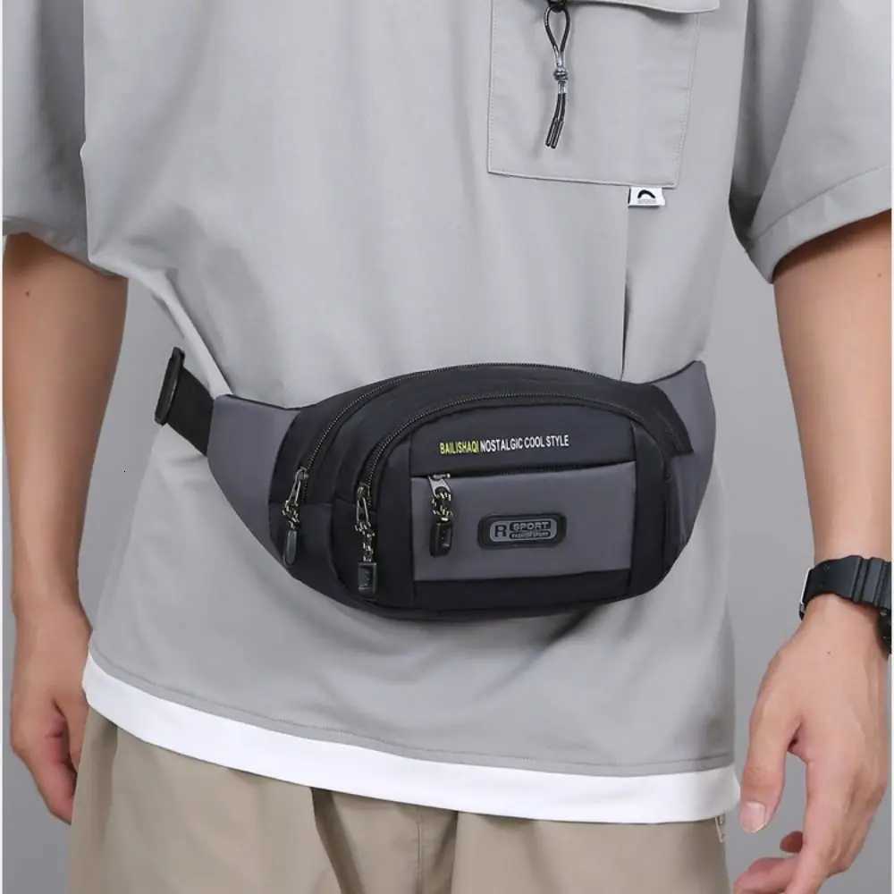 New Oxford Men Waist Bag Large Capacity Anti-theft Sports Mobile Phone Bag Multi-layer Business Cashier Wallet Chest BagT251126