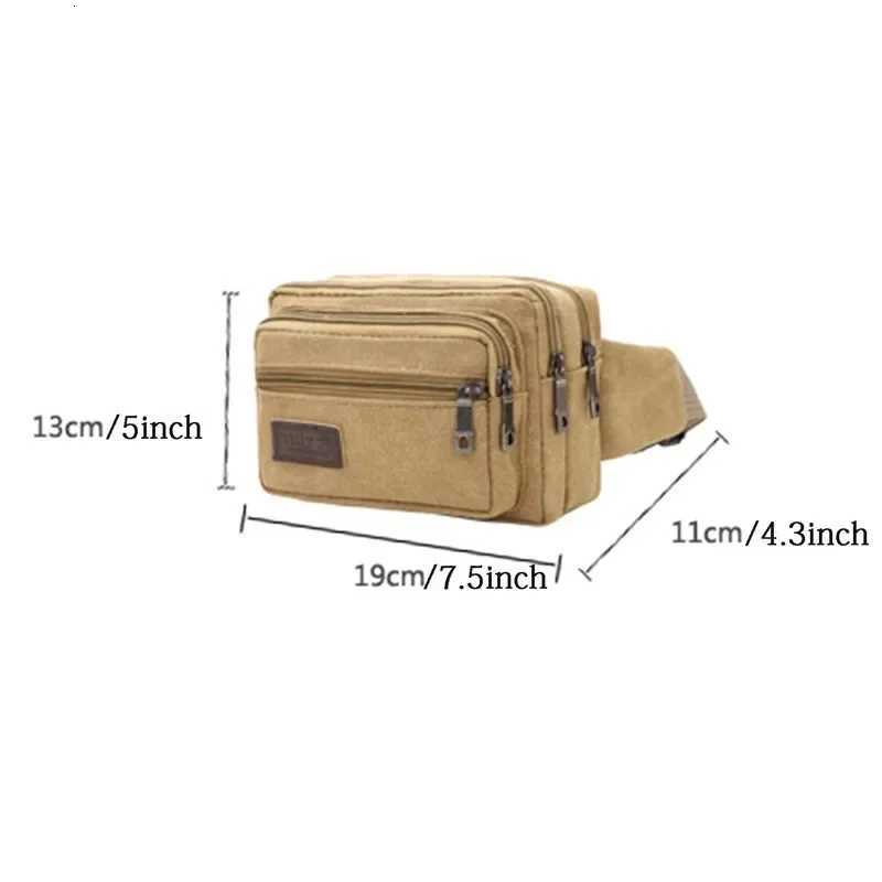 Canvas Waist Bag Outdoor Sports Multifunctional Male Waist Pack High Quality Durable High-capacity Bags Portable Phone PurseT251126