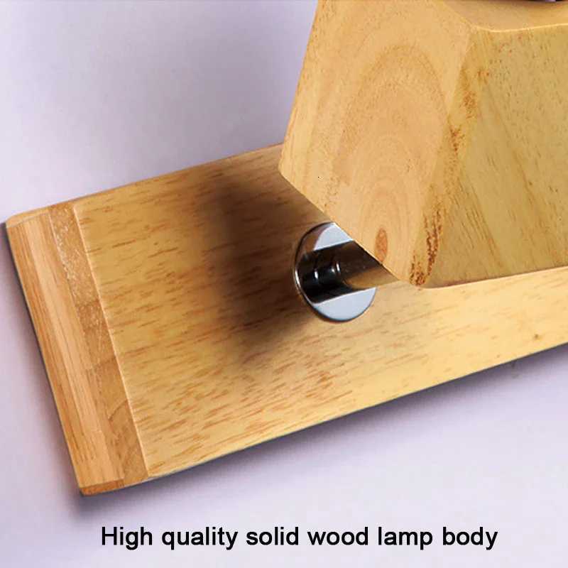 Nordic Wood Art Block Wood Wall Light Simple Bedroom Mirror Front Led Wall Sconce Corridor Kitchen Home Wall Light M251126