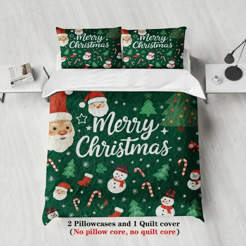 Christmas 2026 Christmas Bedding Set Christmas Duvet Cover Set Single Twin Queen King Size No Filling Birthday Christmas Gift For Kids Y251126
