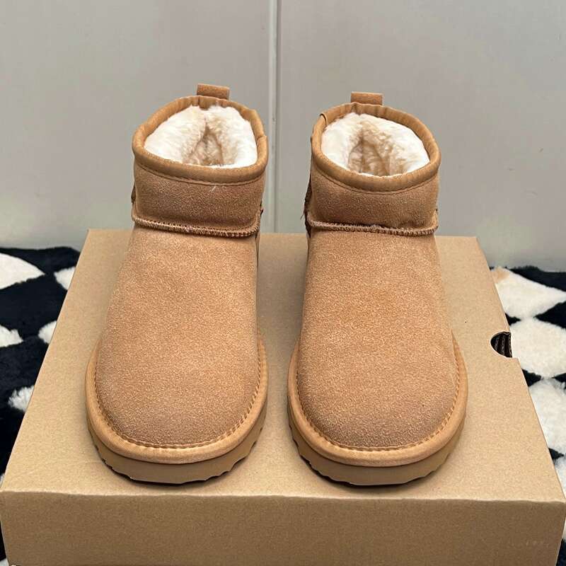 2025 MEOD designer tazz slipper Snow Boots Womens leather fur Shoes Fur-lined winter boots Autumn and Winter Thickened platform Thick Bottom dh9111860
