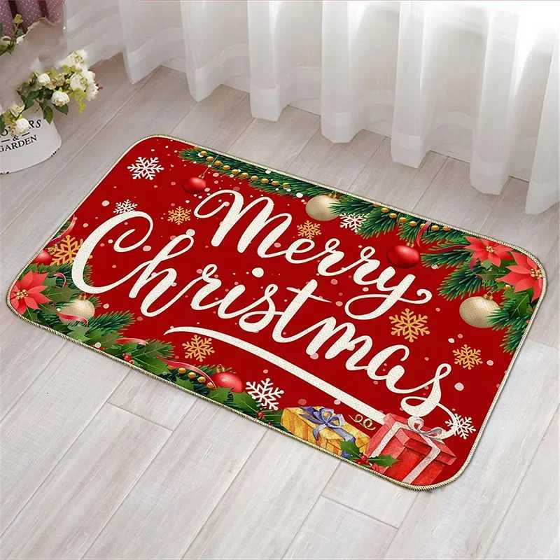 Christmas Them Entrance Door Mats Home Welcome Carpet for Bedroom Bathroom Indoor Outdoor Anti-Slip Carpet Festival DecorationM251126