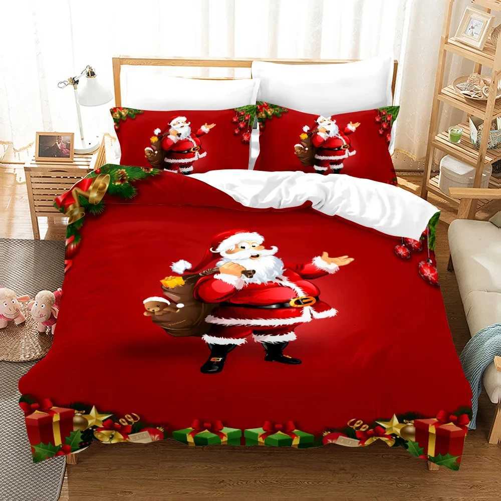 Christmas Christmas Bedding Set Linens Duvet Cover Kids Quilt Covers Cartoon Comforter Cover Pillow Case Full Size Decor Bedroom Textile Y251126