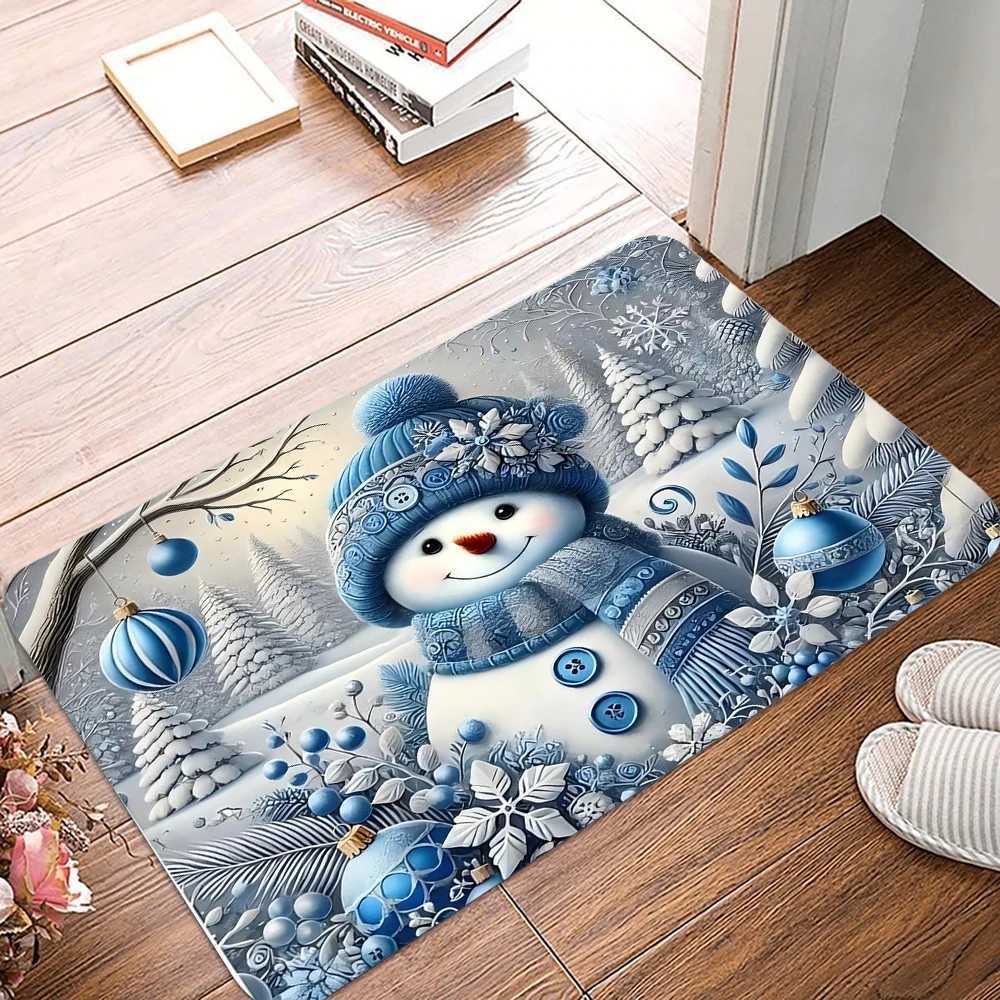 Christmas Snowman Doormat Non-Slip Entrance Doormat Home Decor Carpet for Living Room Rugs Bathroom Floor RugM251126