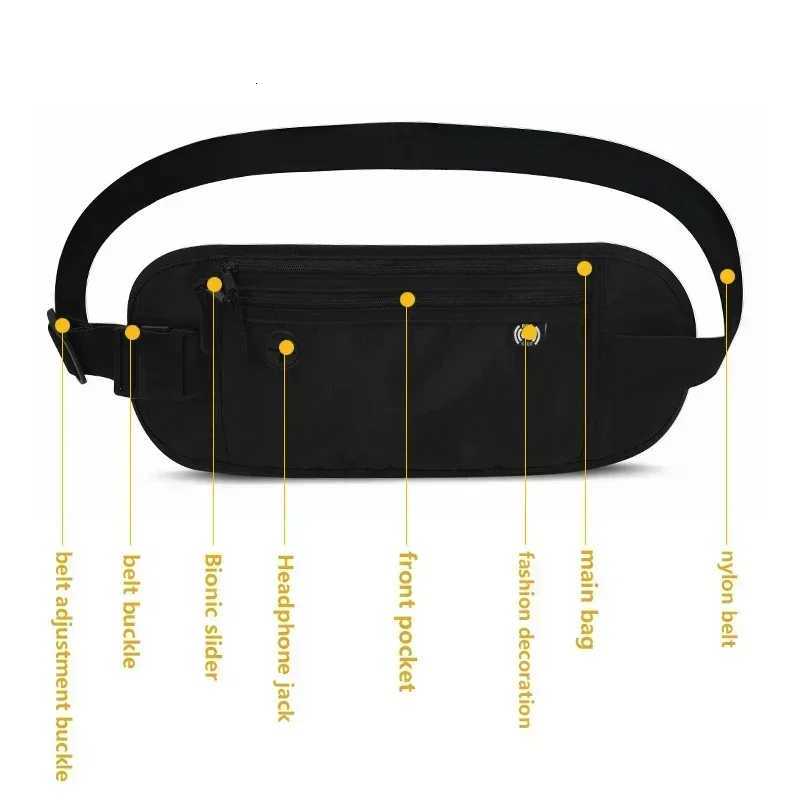 Invisible Travel Waist Pack Pouch for Passport Money Belt Bag Hidden Security Wallet Outdoor Sports Jogging Chest Pack Waist BagT251126