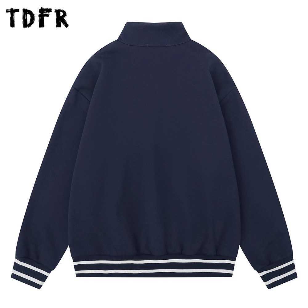 Letter Embroidery Sweatshirts Mens Autumn Casual Loose Stand Collar Half Zipper Drop Shoulder Long Sleeve Sweatshirts Man J251136