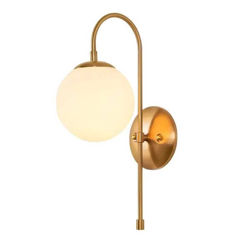 Modern Wall Lamp LED Lighting Fixture Nordic Glass Ball Style Metal Bathroom Bedroom Bedside Indoor Decoration Sconces M251126