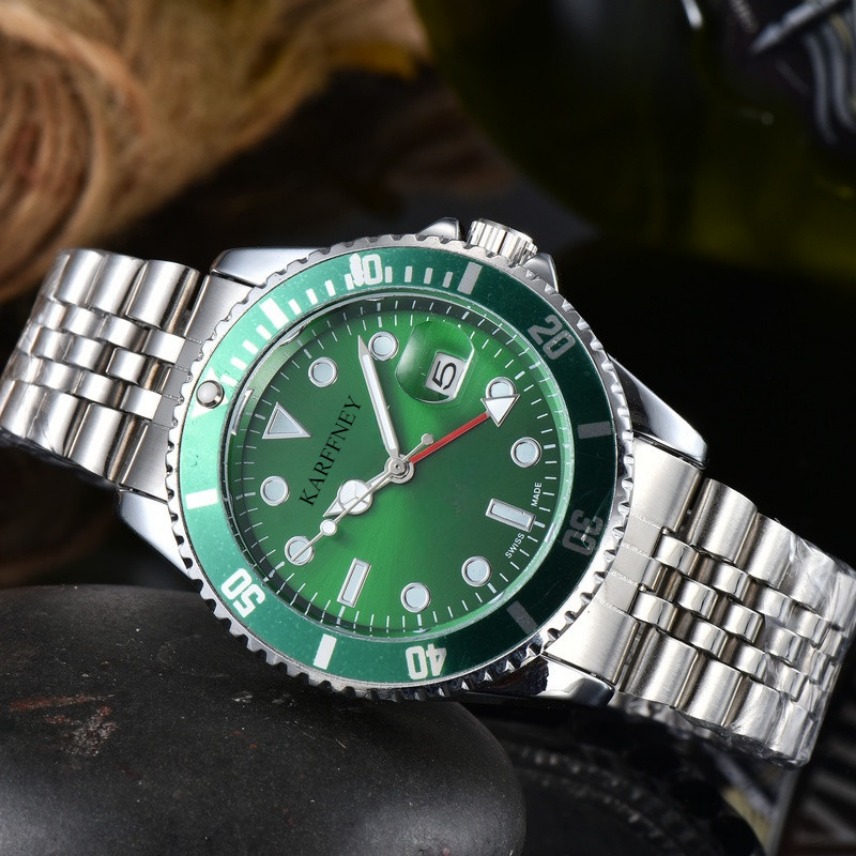 Karffney Classic Men Wristwatch Calendar Casual Stainless Steel Quartz Watch LL1927